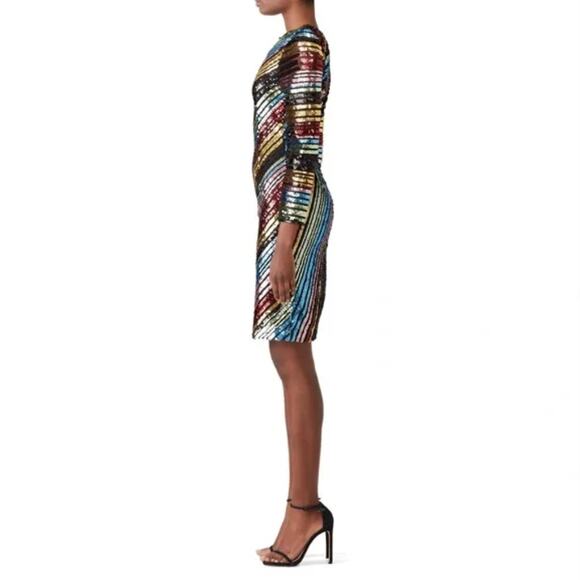 ACOOLIQUE Sequin Payton Dress Rainbow Stripe {JJ27} - Picture 4 of 9